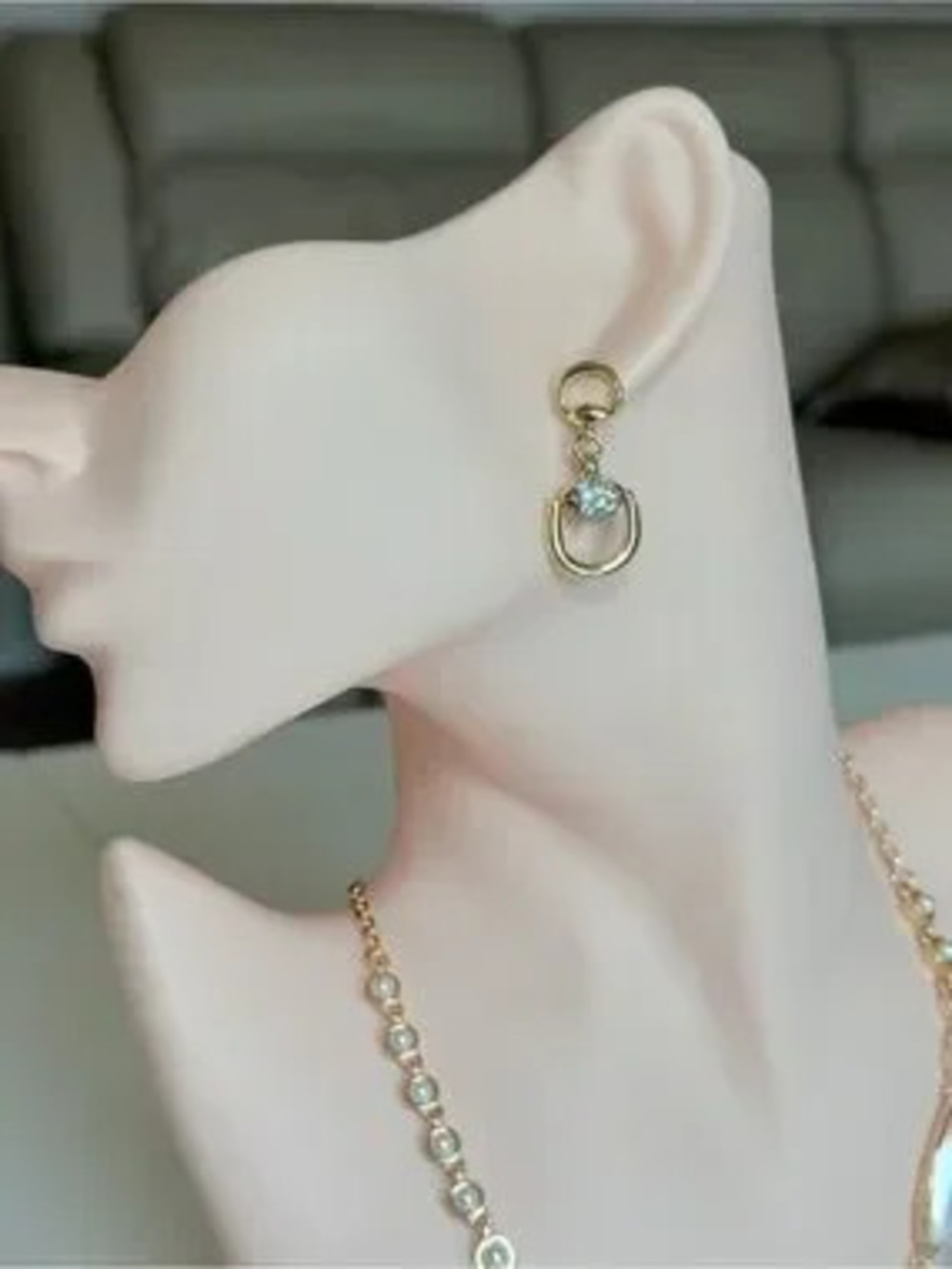 Delicate Gold Drop Earrings with Cubic Zirconia